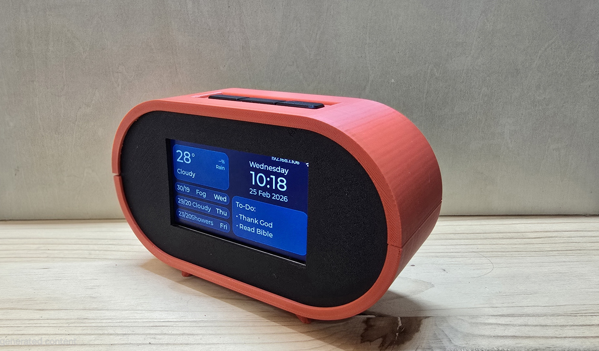 Fusion Clock showing day mode dashboard